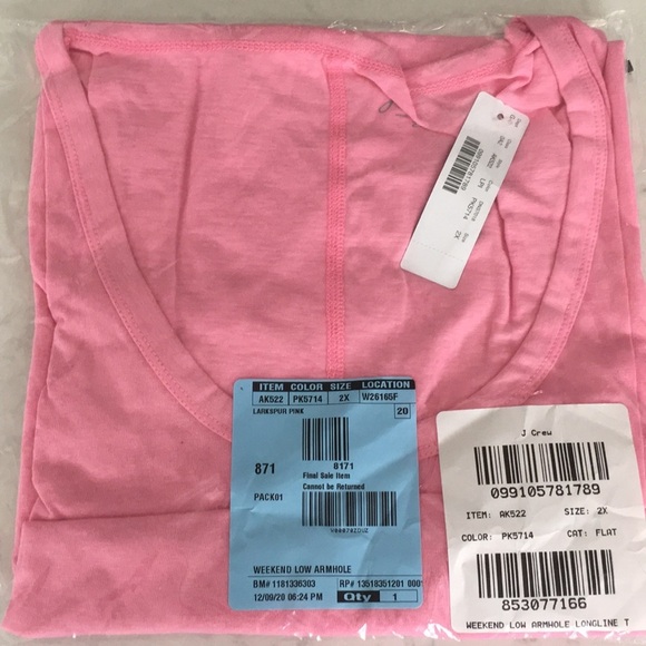 J Crew Longline layering tank textured slub tank Pink 💕‎ AK522 - Picture 3 of 3